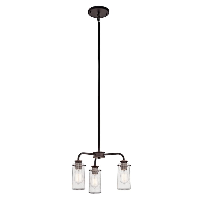 Kichler Braelyn 3-Light Bronze Farmhouse Dry rated Chandelier