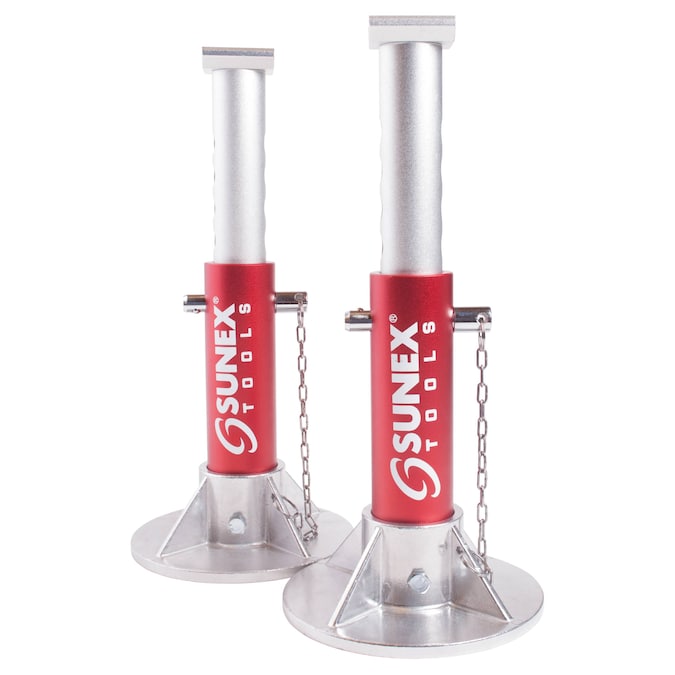 SUNEX TOOLS Heavy-Duty Steel Jack Stand Set - 3 Ton Load Capacity, 6 Locking Positions, Lightweight Design