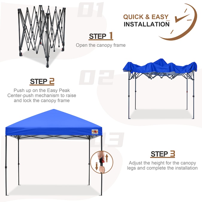 ABCCANOPY 8-ft x 8-ft Square Blue Pop-up Canopy - Image 6