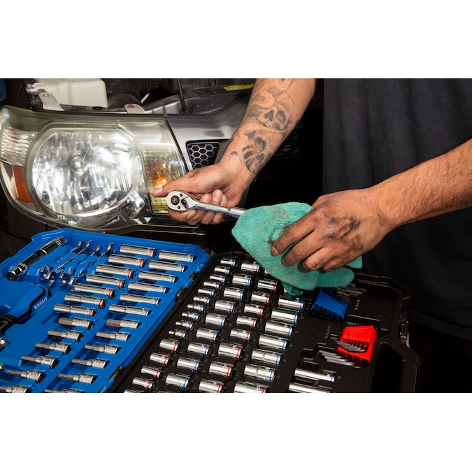 Kobalt 154-Piece Standard (SAE) and Metric Polished Chrome Mechanics Tool Set with Hard Case - Image 13
