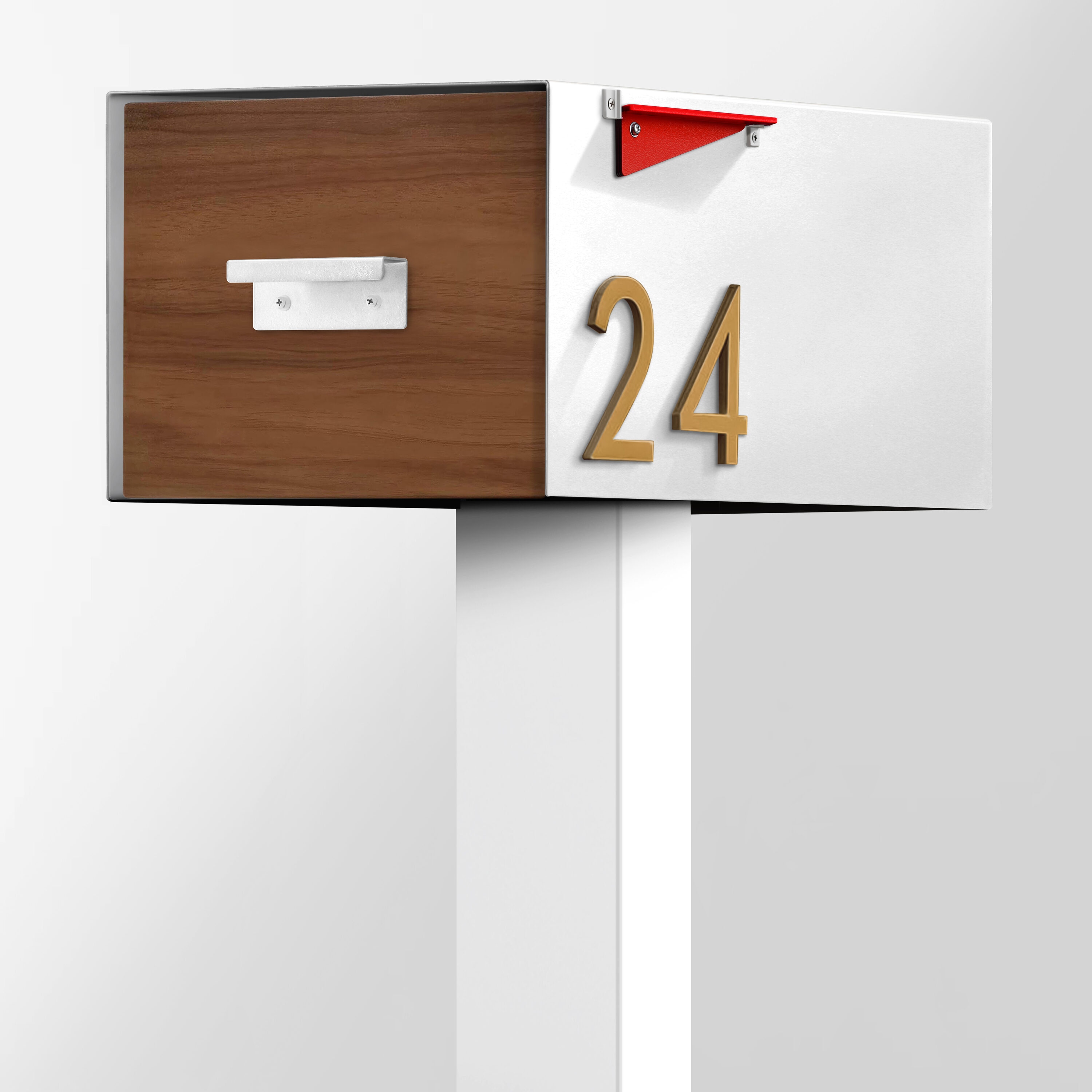 Post-Mounted Mailboxes 4 x 4 White Steel - Image 2