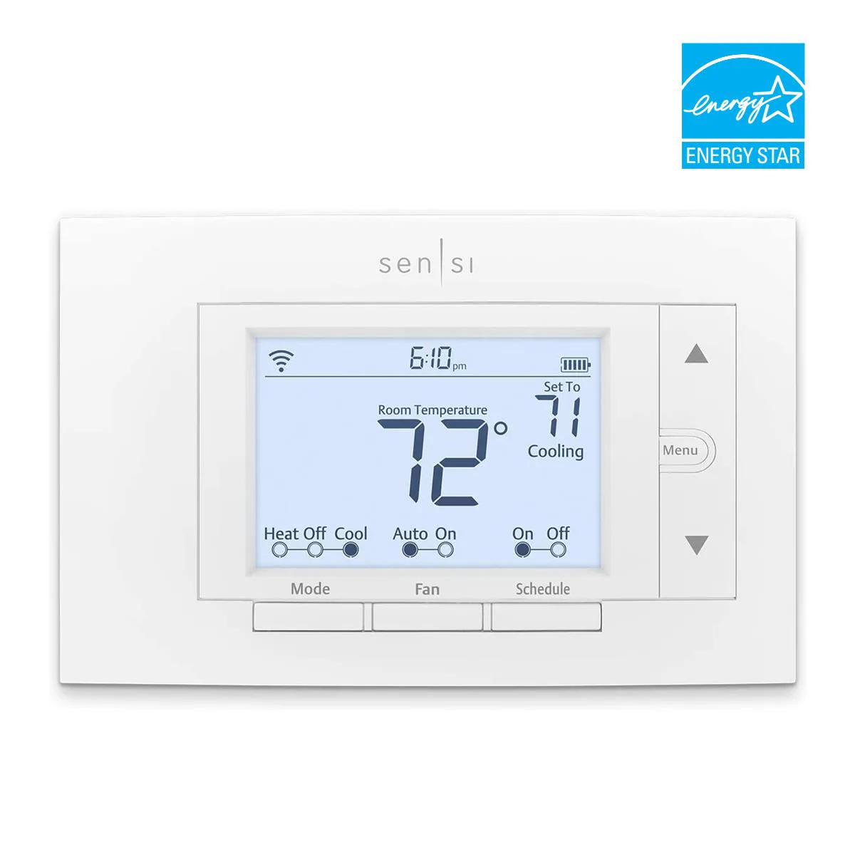 White Smart Compatible Thermostat with Wi-Fi Compatibility