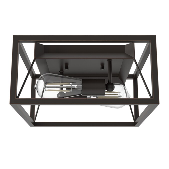 Hunter Doherty 2-Light 12-in Satin Brown Flush Mount Light