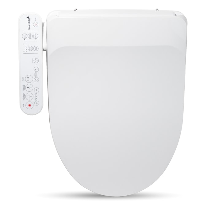 SmartBidet Plastic White Elongated Soft Close Heated Bidet Toilet Seat