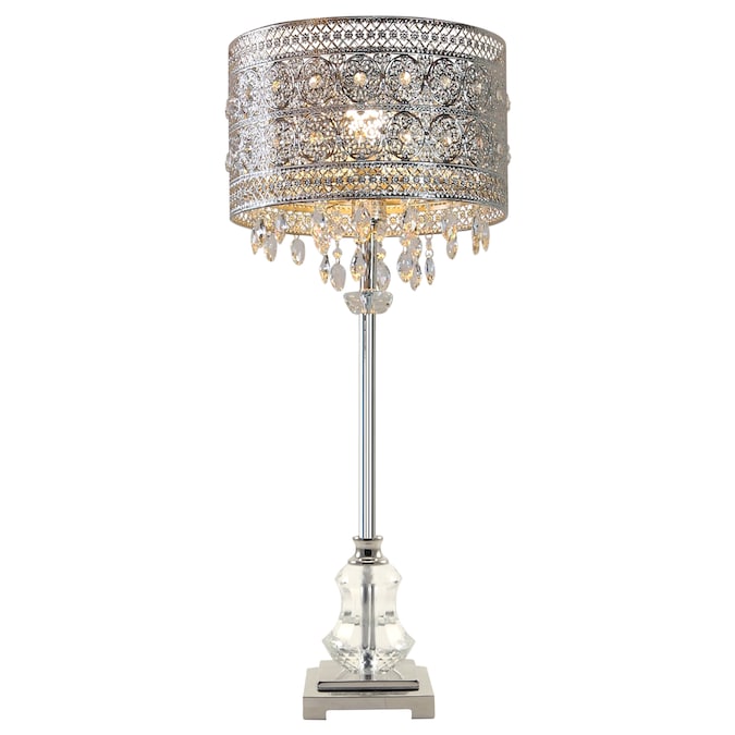 River of Goods Alouette 28.75-in Polished Nickel Table Lamp with Metal Shade