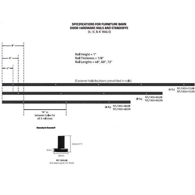 Quiet Glide 48-in Satin Nickel Indoor Top Mount Single Barn Door Hardware Kit - Image 5