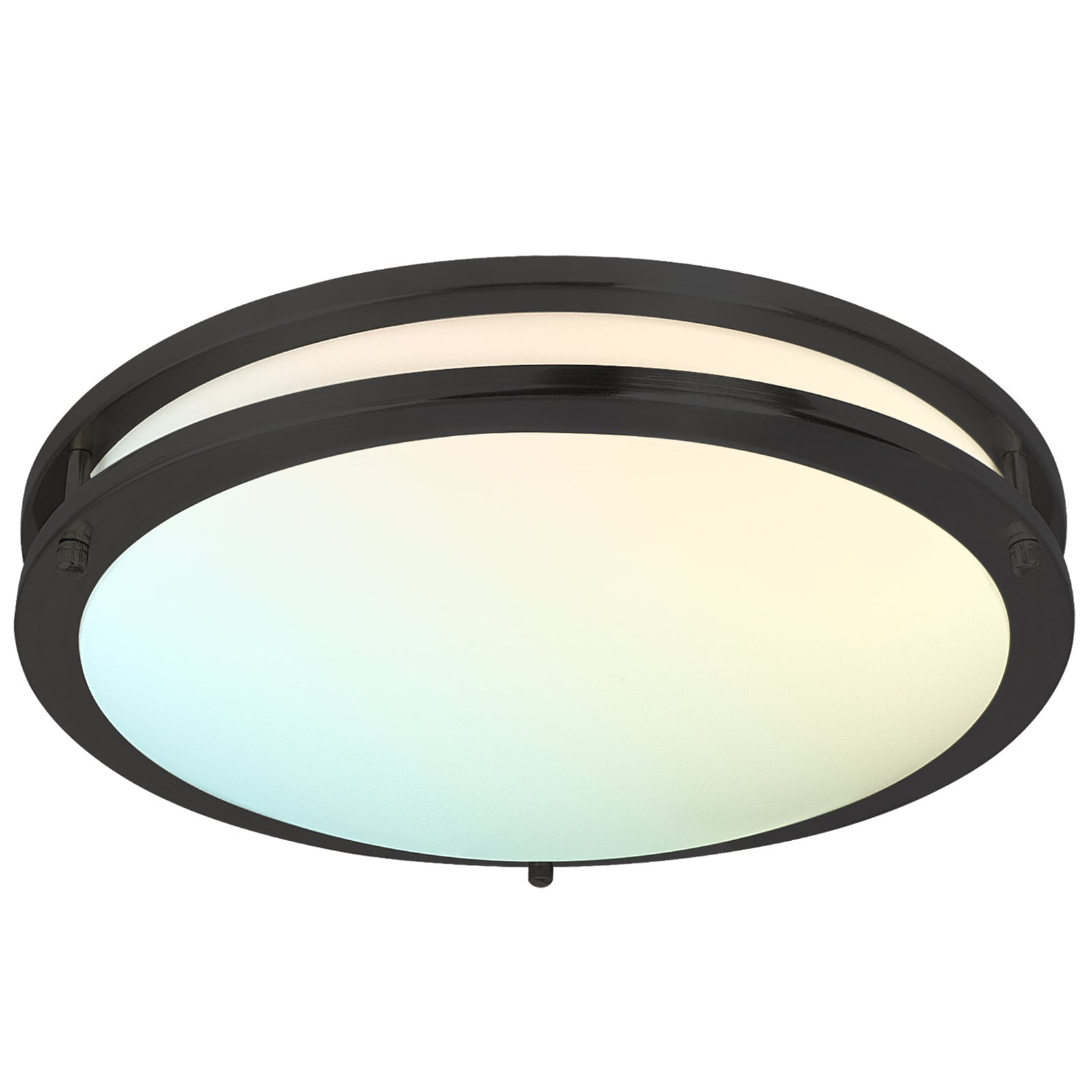 1 -Light 16-in Matte Black Indoor/Outdoor Integrated LED Flush Mount Light ENERGY STAR Certified