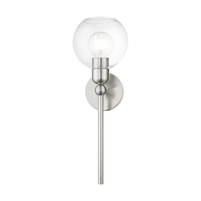 Livex Lighting Downtown 6.5-in W 1-Light Brushed Nickel Industrial Incandescent Wall Sconce - Image 3
