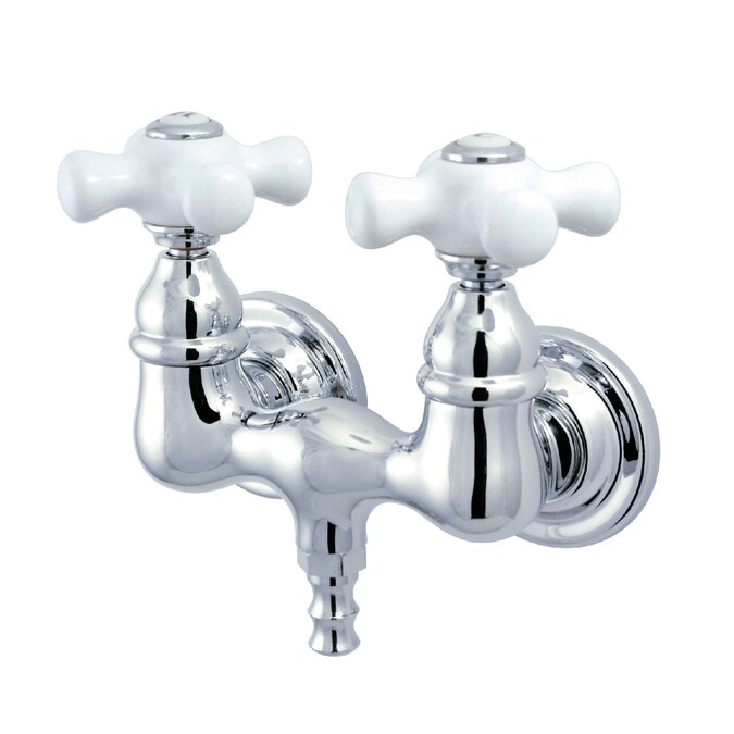 Elements of Design Vintage Chrome 2-handle Wall-mount Low-arc Bathtub Faucet (Valve Included)