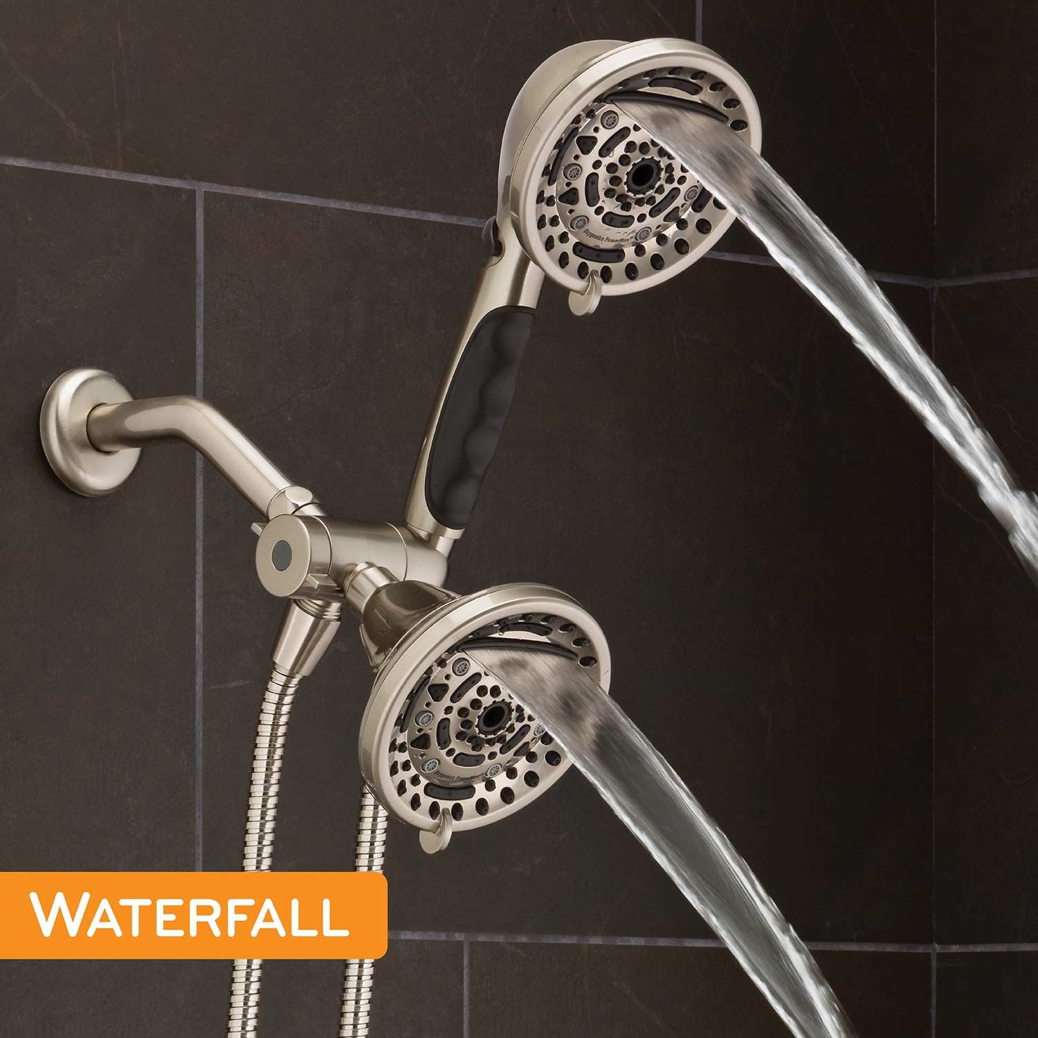 PowerMax 99.0 -Spray Brushed Nickel 4.5-in Round Dual/Combo High Pressure Shower Head 1.8 GPM - Image 9