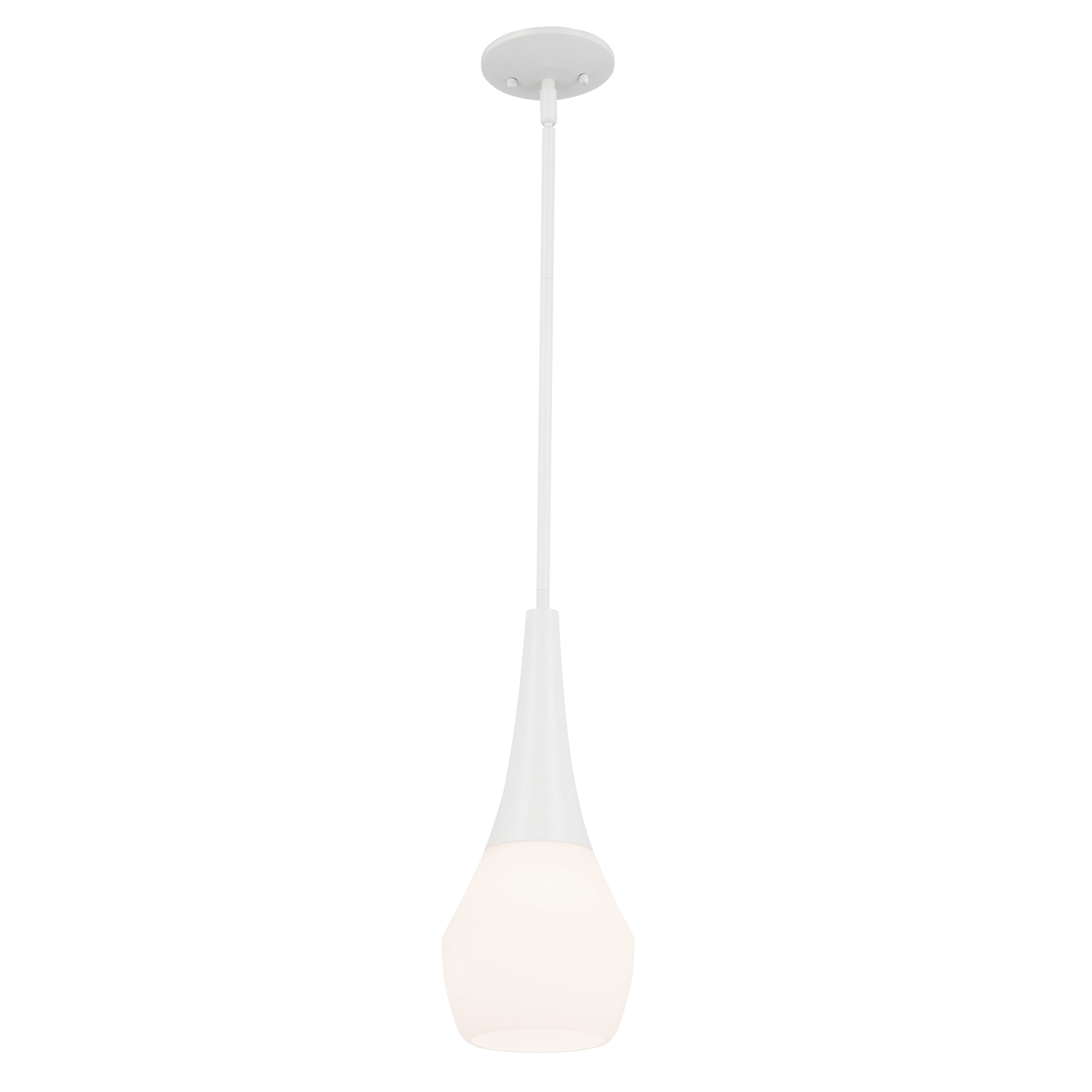 Deela 1 -Light White Modern/contemporary Opal glass Teardrop Small Hanging Pendant light