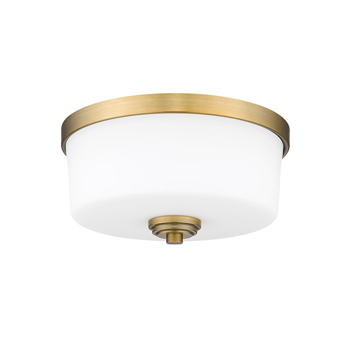 Z-Lite Arlington 2-Light 12.25-in Satin Brass Flush Mount Light - Image 5