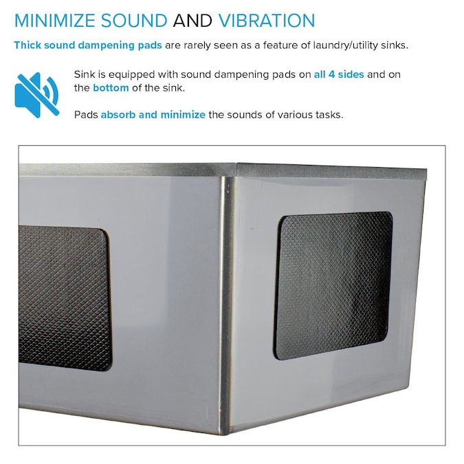 Transolid 22.1-in x 28-in 1-Basin Matte Black Freestanding Laundry Sink with Faucet - Image 10