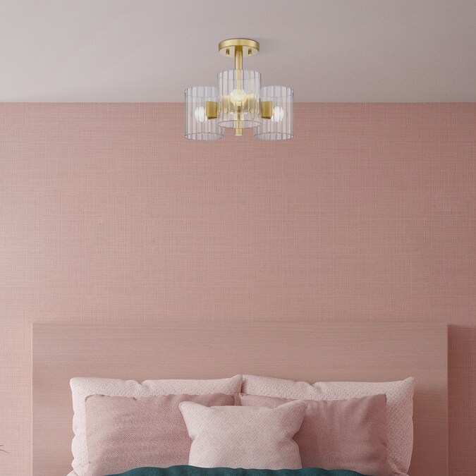 Designers Fountain Aries 3-Light Brushed Gold Semi mount light