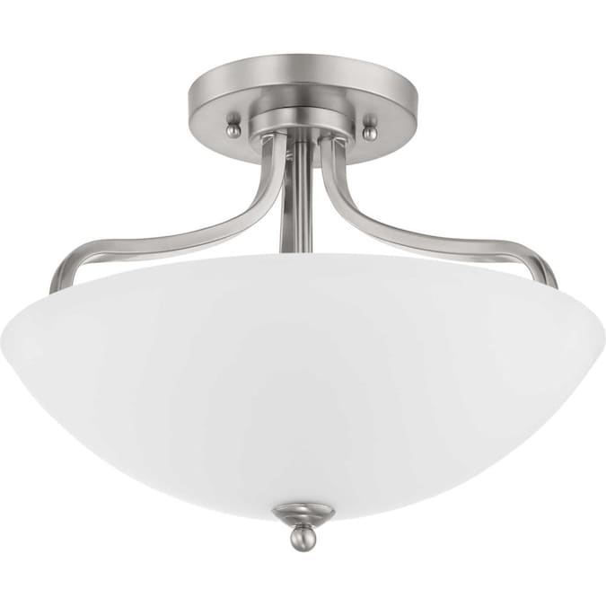 Progress Lighting Laird 3-Light 15.625-in Brushed Nickel Semi Flush Mount Light - Image 7