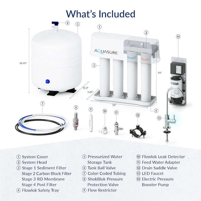 AQUASURE Premier 4-stage Multi-method Reverse Osmosis Filtration System - Image 9