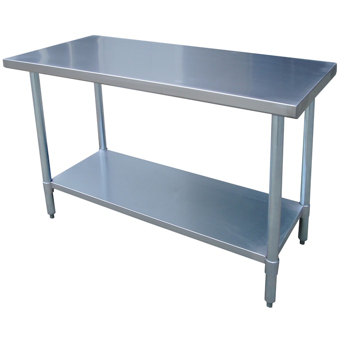 Buffalo Tools 49-in L x 35-in H Adjustable Shelf Curved-edged Chrome Worktable Steel Work Bench