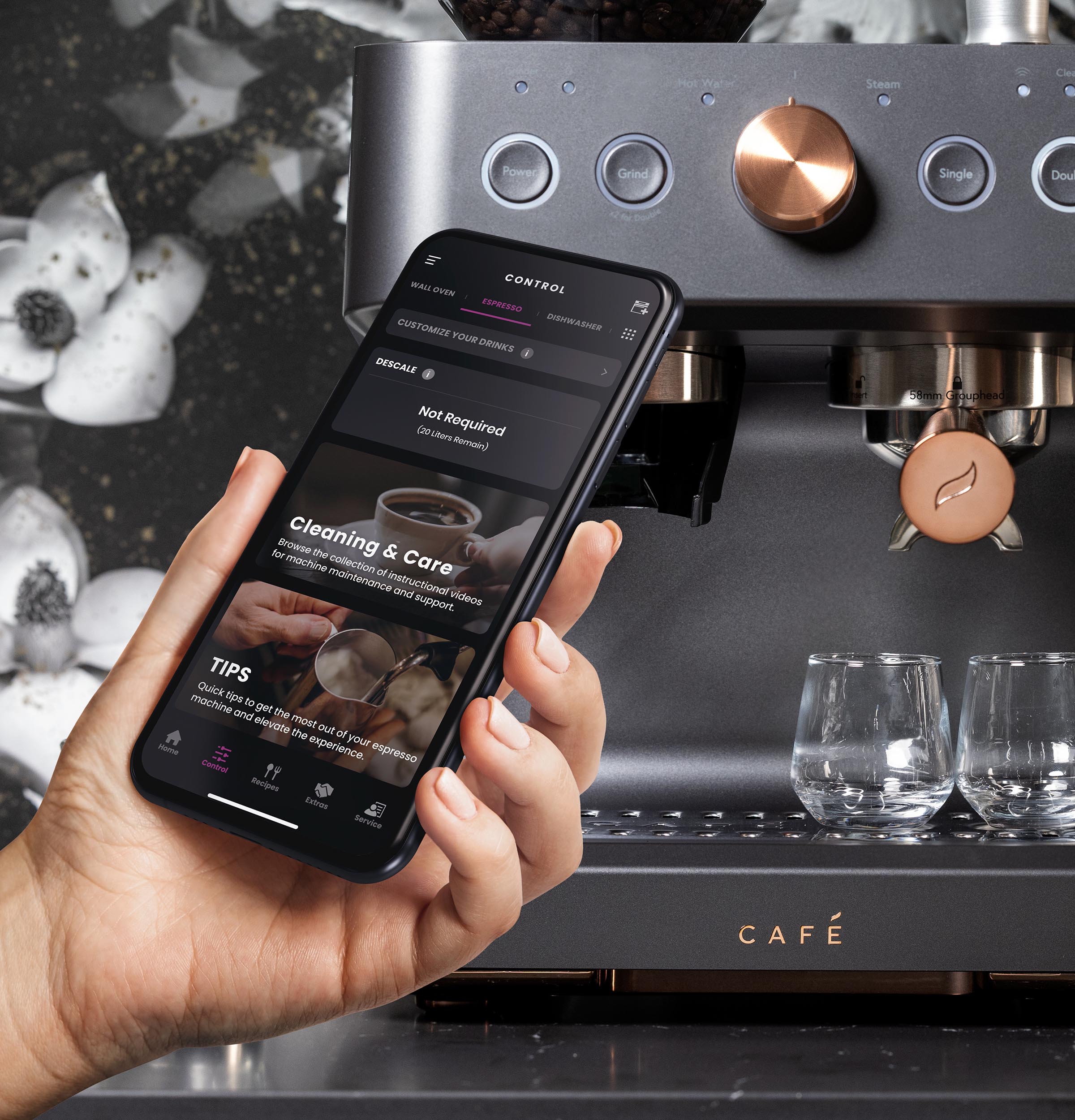 Bellissimo Semi automatic Stainless steel Programmable Wi-Fi Espresso Machine with Drip Tray ( Matte Black ) - Image 11