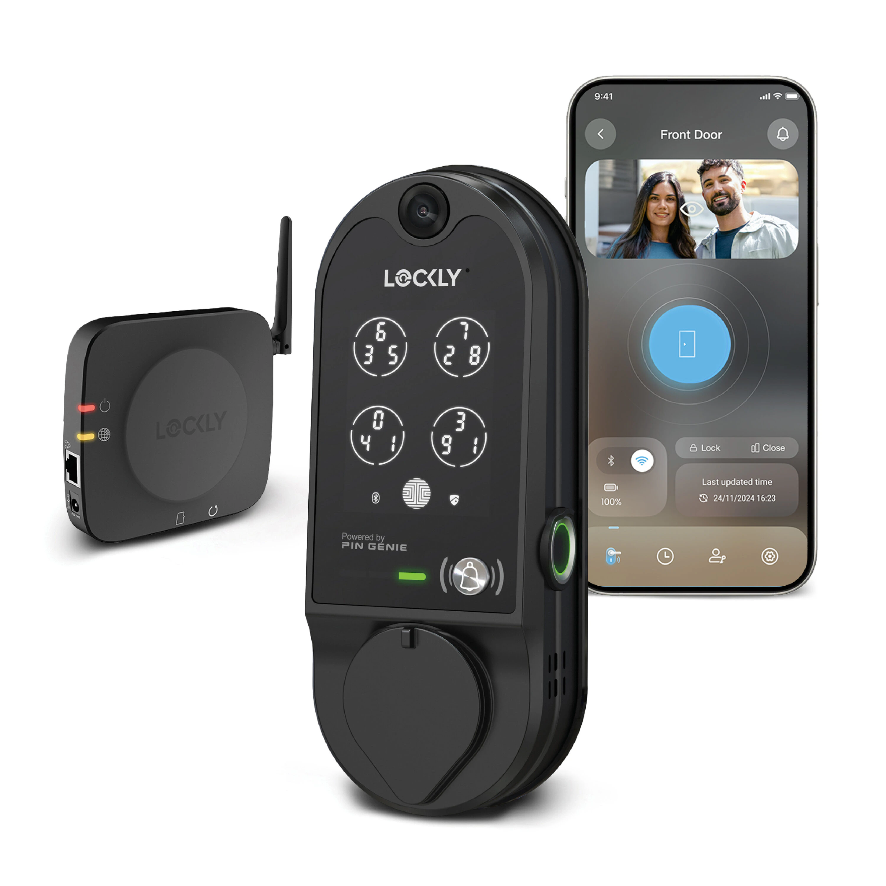 Vision Video Doorbell Smart Locks Matte Black Smart Lock Electronic Deadbolt with Wifi Bluetooth and Fingerprint Touchscreen Keypad