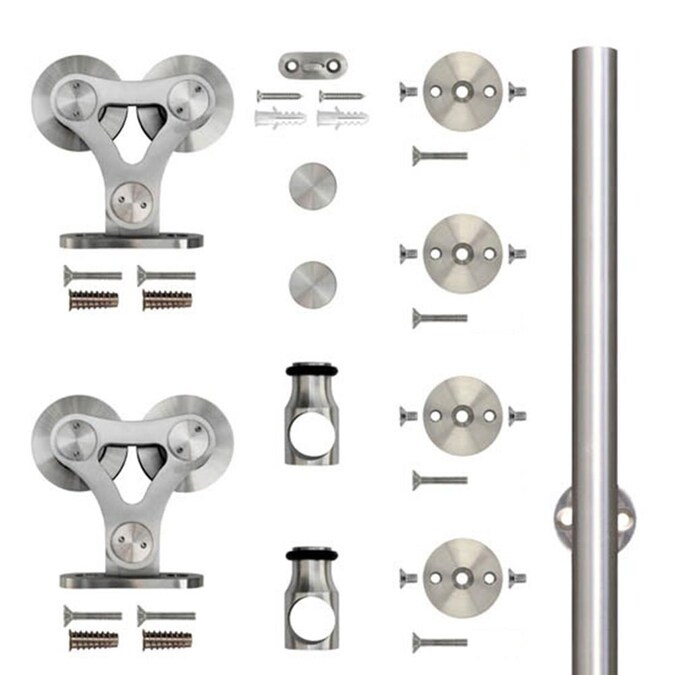 Stainless Glide 78-in Stainless Steel Stainless Steel Indoor Standard Single Barn Door Hardware Kit