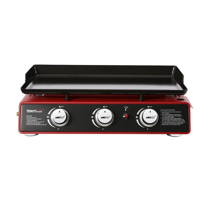 Royal Gourmet 24'' Griddle and Cover Bundle 319-Sq in Red Portable Liquid Propane Grill