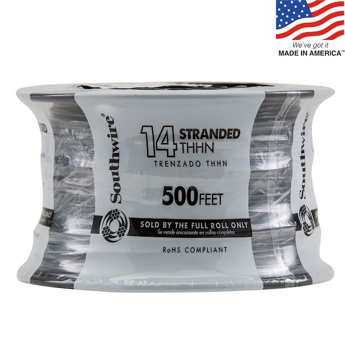 Southwire 500-ft 14-AWG Black Stranded Copper Thhn Wire (By-the-roll)