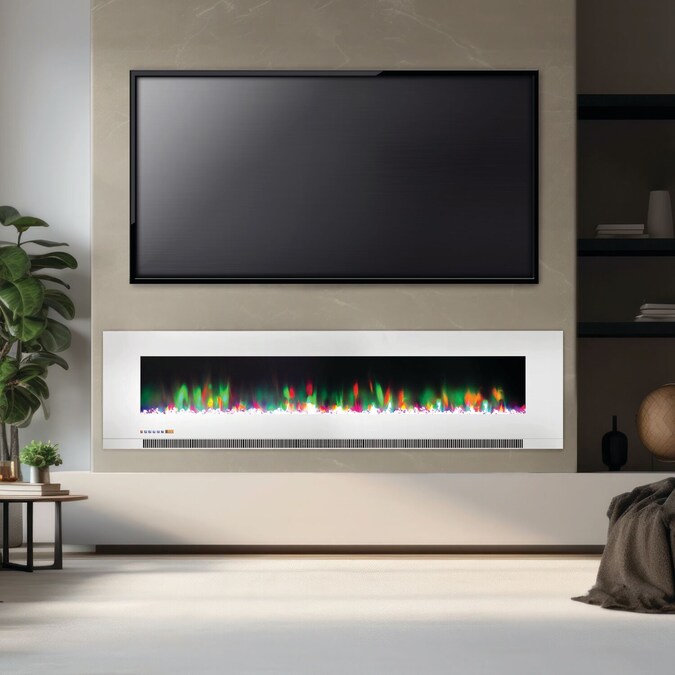 Cambridge 78-in W White Fan-forced Wall-mount Electric Fireplace with Remote Control Included - Image 8