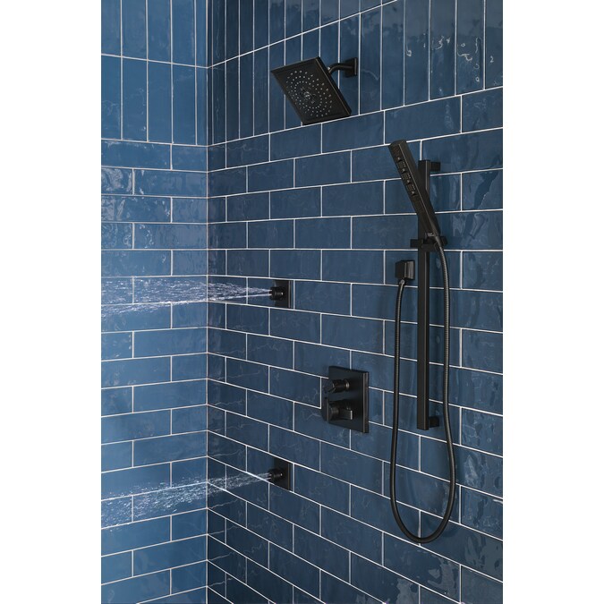 Delta Universal Showering Components Matte Black 3.5-in Rectangle Handheld Shower Head 1.75-GPM (6.6-LPM) - Image 9