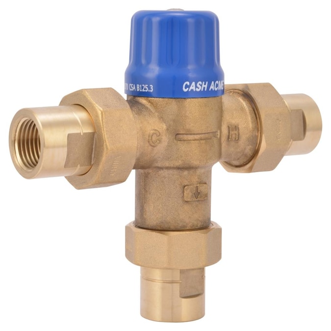 Cash Acme 1/2-in ID FNPT x 1/2-in OD Fnpt Brass Thermostatic Mixing Valve