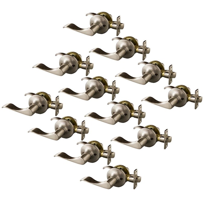 Design House Springdale Satin Nickel Universal Interior Hall/Closet Passage Door Handle (12-Pack)