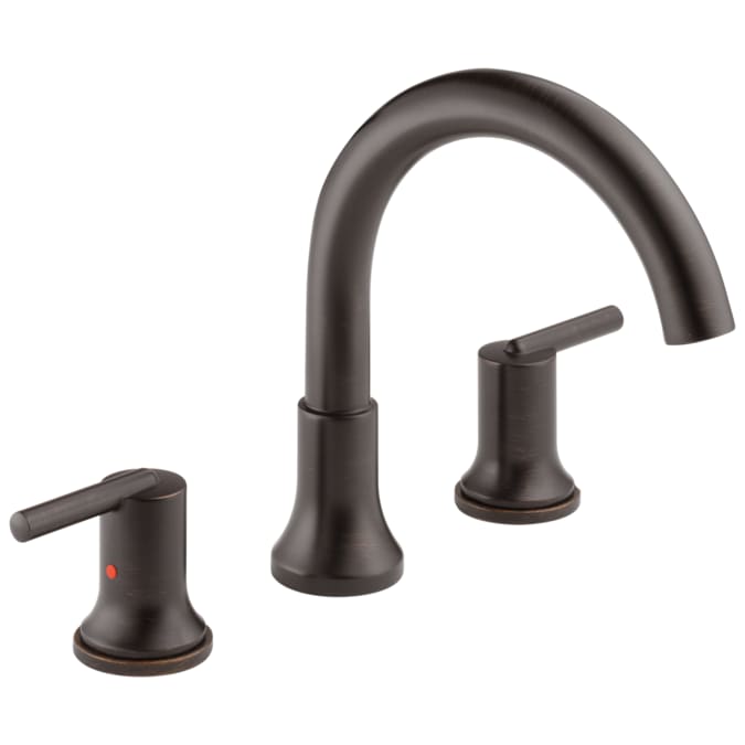 Delta Trinsic Venetian Bronze 2-handle Deck-mount Roman High-arc Bathtub Faucet