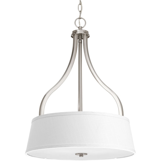 Progress Lighting Arden 3-Light Brushed Nickel Transitional Drum Medium Hanging Pendant Light