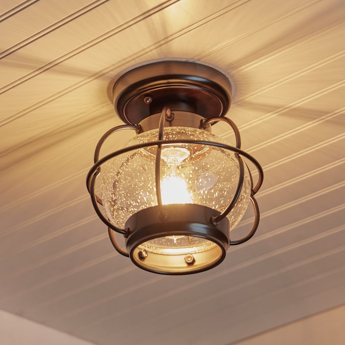 Maxim Lighting Outdoor Flush Mount 1-Light 8-in Oil-Rubbed Bronze Indoor/Outdoor Flush Mount Light - Image 7