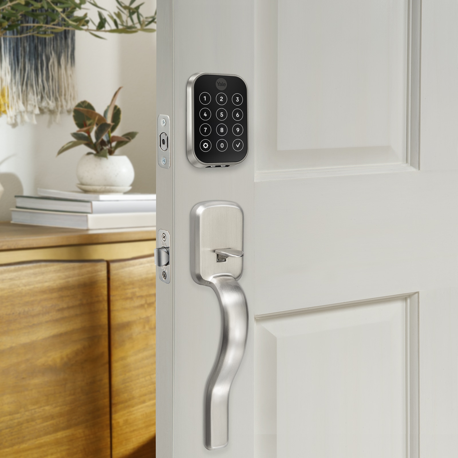 Assure Lock 2 Satin Nickel Smart Lock Electronic Deadbolt Bluetooth Fingerprint Touchscreen Keypad - Image 9