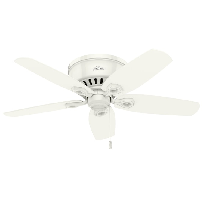 Hunter Builder Low Pro 42-in Snow White with Snow White/Light Oak Blades LED Indoor Flush Mount Ceiling Fan with Light (5-Blade) - Image 14