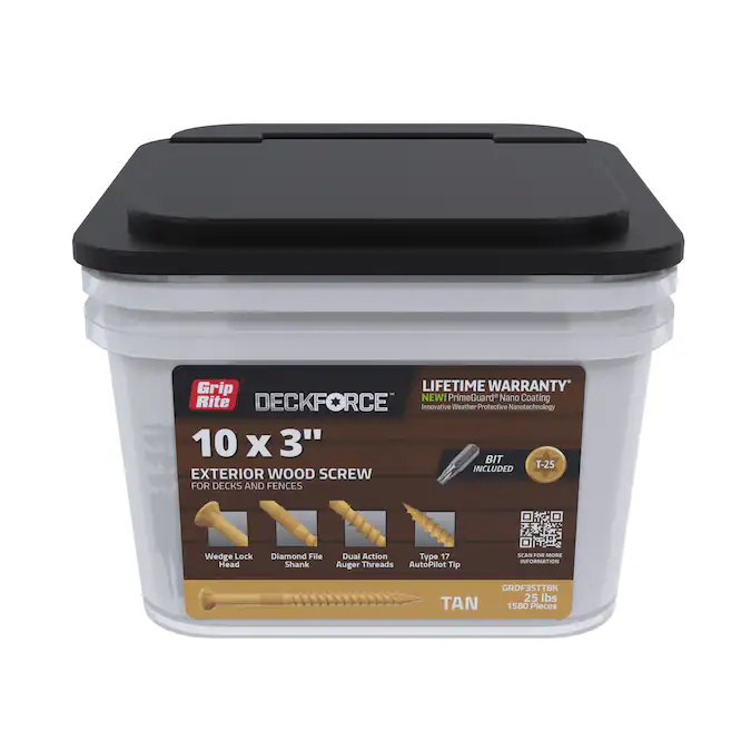 DeckForce by Grip Rite #10 x 3-in Wood To Wood Deck Screws (1580-Per Box)