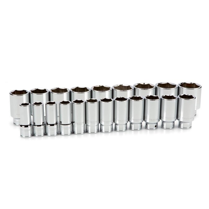 TEKTON 3/4-in Drive Standard (SAE) Deep Socket Set (21-Pieces)