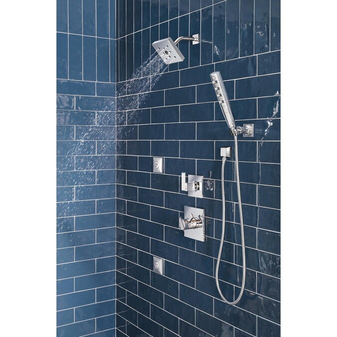 Delta Tetra Lumicoat Chrome 11.31-in Rectangle Handheld Shower Head 1.75-GPM (6.6-LPM) - Image 17