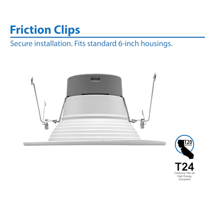 Nicor Lighting DLR56(v6) White Baffle 5-in or 6-in 934-Lumen Soft White Round Dimmable LED Canned Shower Recessed Downlight (12-Pack) - Image 8