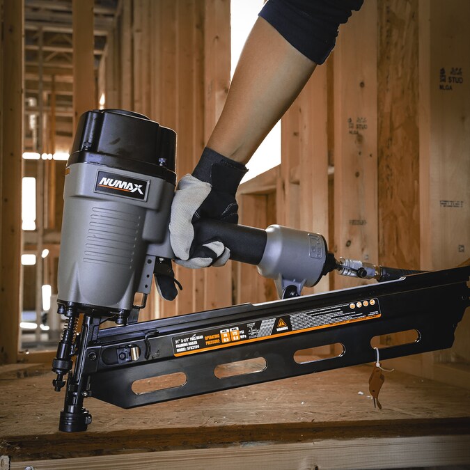 Numax Full Round Head 3-1/2-in 21-Degree Corded Pneumatic Framing Nailer - Image 10