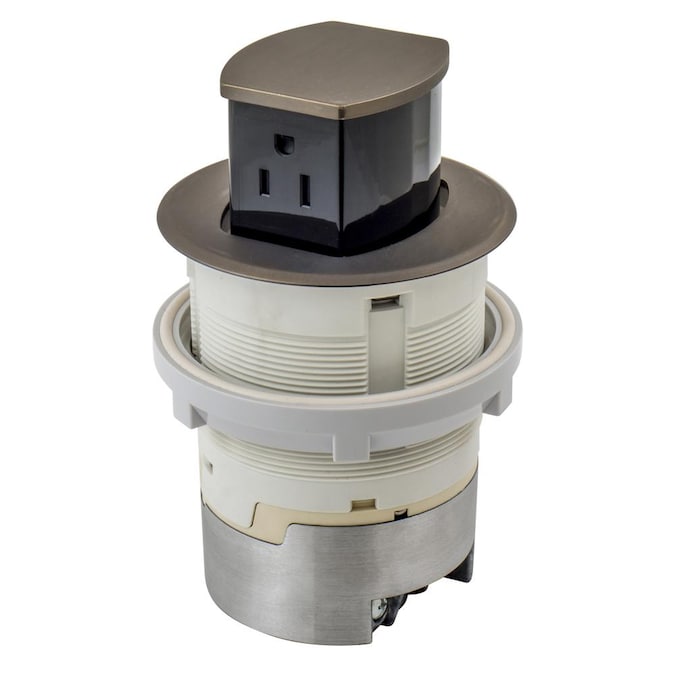 Hubbell Bryant 15-Amp 125-volt Tamper Resistant Recessed Pop-out Residential/Commercial Duplex Outlet, Bronze