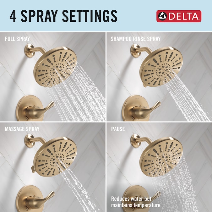Delta Eldren Champagne Bronze 1-handle Multi-function Round Bathtub and Shower Faucet - Image 8
