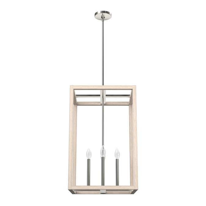 Hunter Squire Manor 4-Light Brushed Nickel Modern/Contemporary Square LED Medium Hanging Kitchen Island Light
