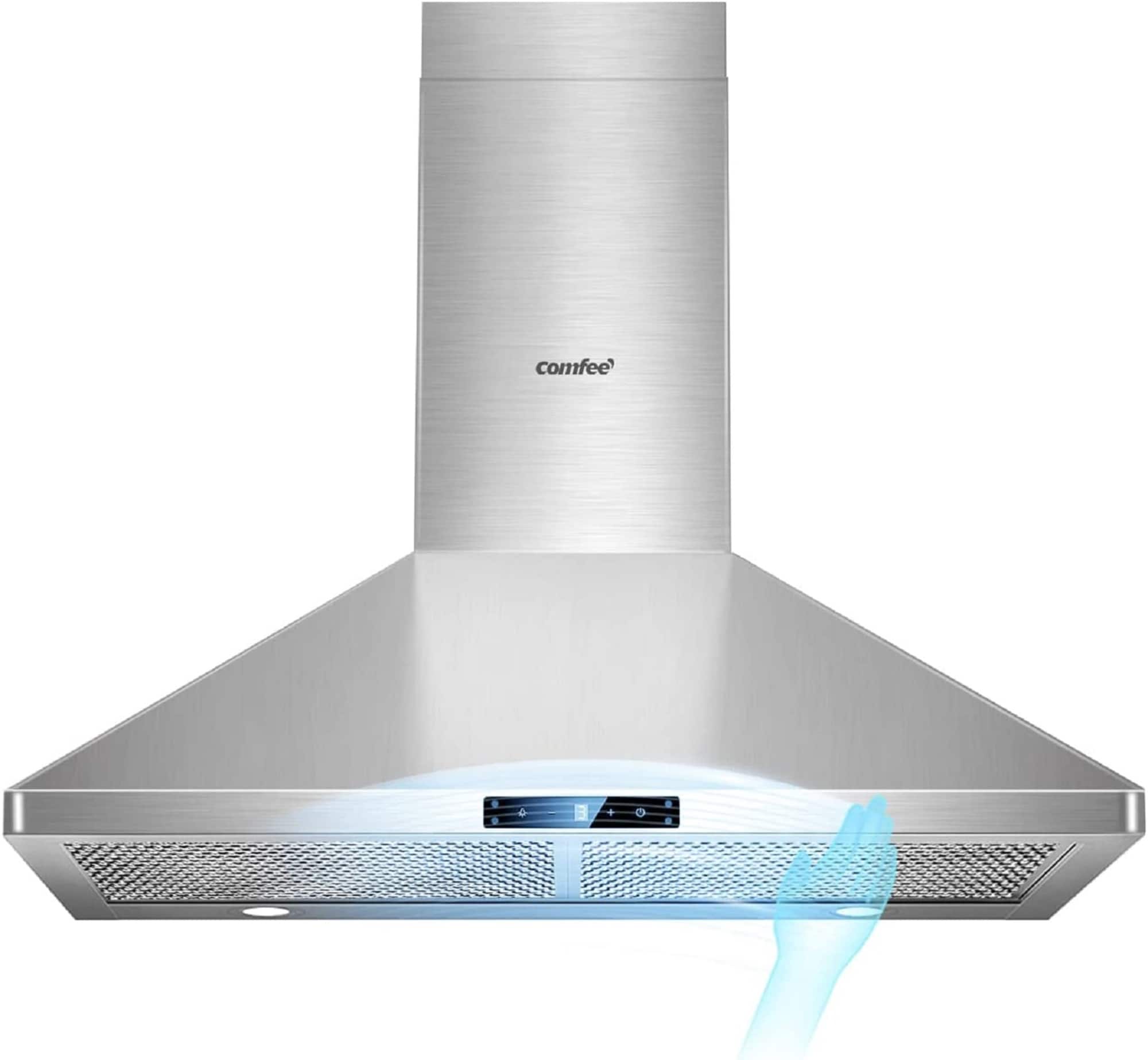 30 inch Ductless 450-CFM Stainless Steel Wall-Mounted Range Hood