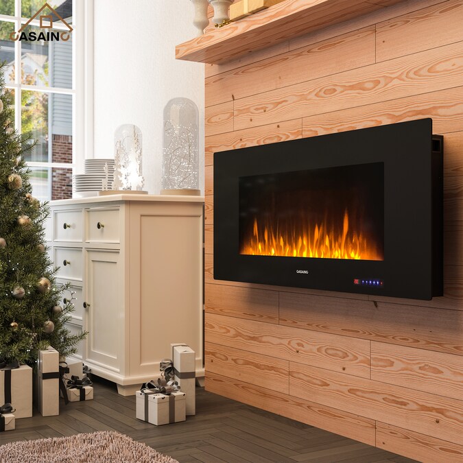 CASAINC 42.01-in W Black LED Wall-mount Electric Fireplace with Remote Control Included - Image 3