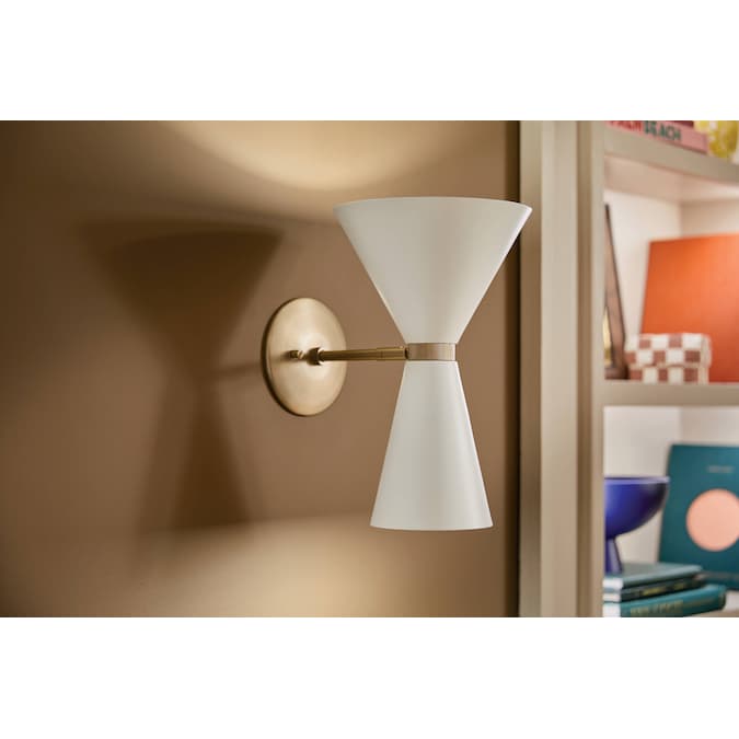 Kichler Phix 8.75-in W 2-Light Multiple Finishes Gold Modern/Contemporary Incandescent Wall Sconce - Image 6