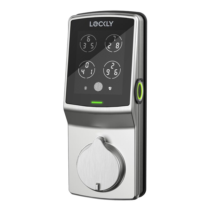 Lockly Secure Plus Deadbolt Bluetooth Smart Locks Satin Nickel Smart Lock Electronic Deadbolt with Wifi Bluetooth and Fingerprint Touchscreen Keypad
