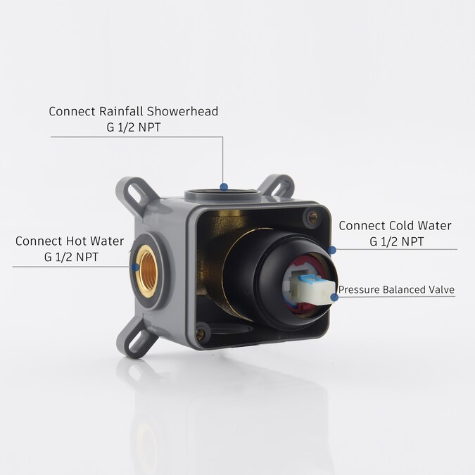 CASAINC Black 1-handle Single Function Round Shower Faucet Valve Included - Image 8