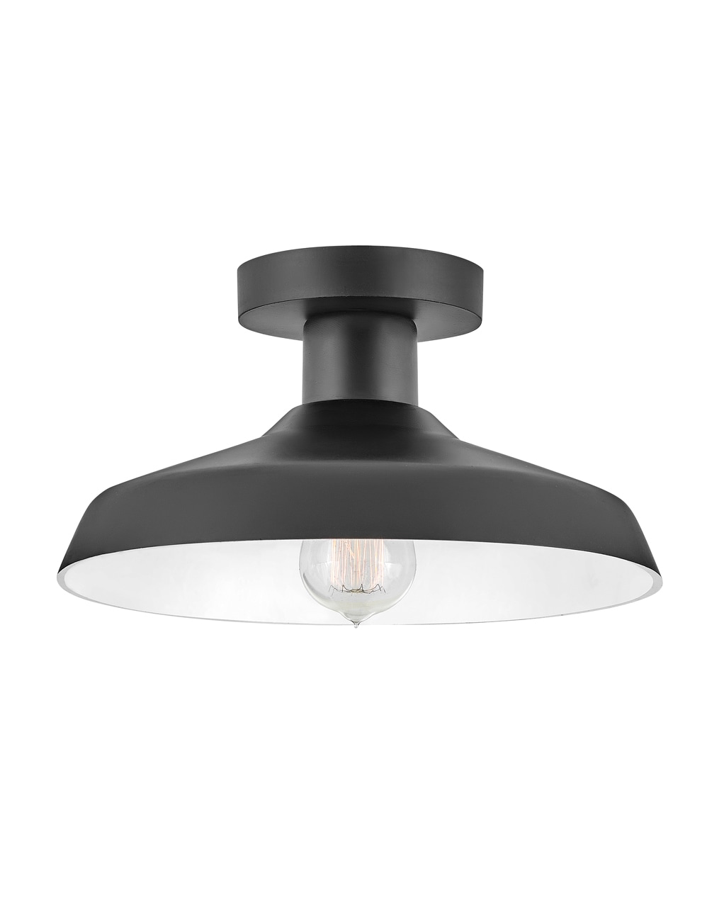 Forge 1 -Light 12-in Satin Black Indoor/Outdoor Flush Mount Light
