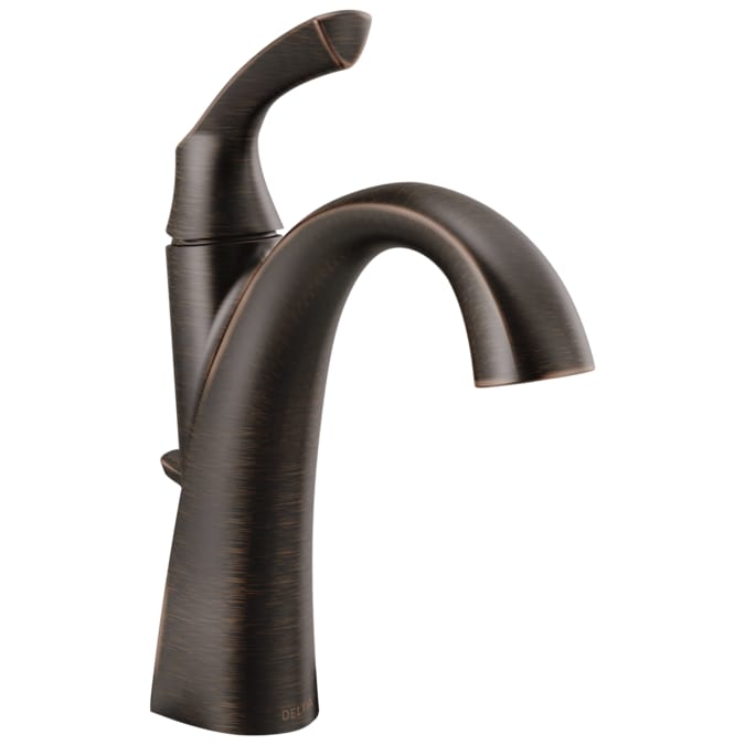 Delta Sandover Venetian Bronze Single Hole 1-Handle WaterSense Bathroom Sink Faucet with Drain and Deck Plate